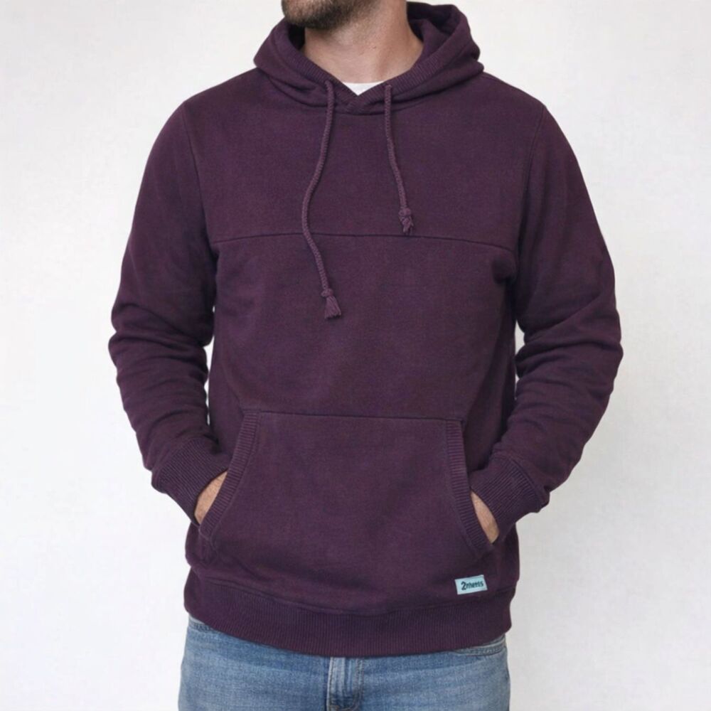 Dravus Sweater Hoodie Mens Medium Burgundy Knit Pocket Hood Casual
